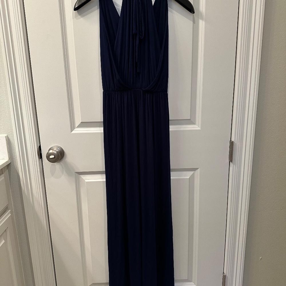 Gilli Rocca Racerback Hi-Lo Maxi Dress Navy L - Picture 5 of 7